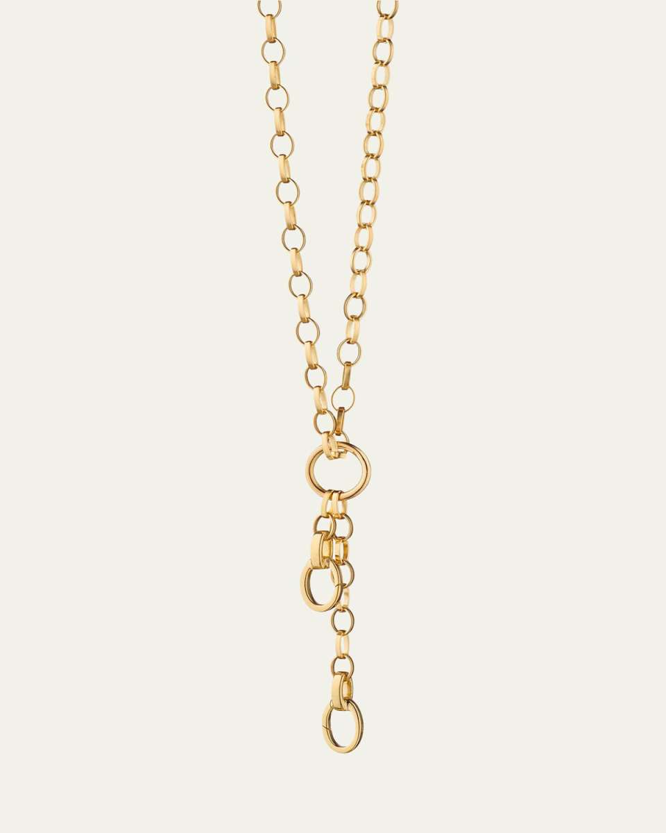 18K Gold Belcher Chain Necklace with 2 Enhancers